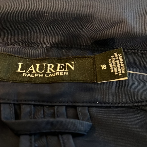 LAUREN RALPH LAUREN Women's Belted Maxi Trench Coat Dark Navy Blue Size 16 - Picture 11 of 13